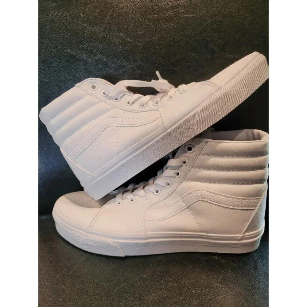 Vans Sk8Hi Vn000d5i00 True White Skateboarding Men 7 Womens 85  Brand New